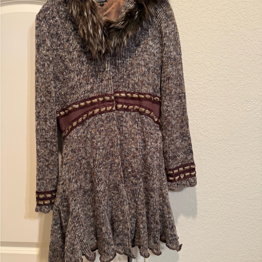 Cozy Knit Dress with Faux Fur Collar